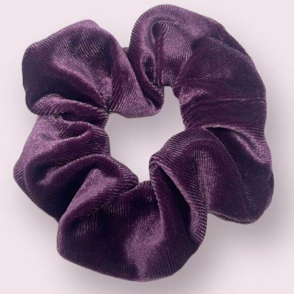 Purple Velvet Hair Scrunchi Ponytail Holder - Picture 1 of 5